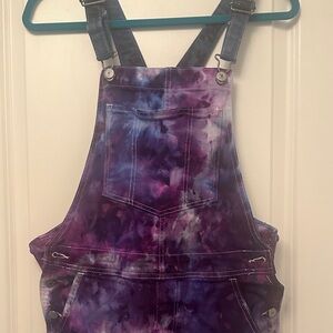 Women’s/Girls Tie-Dye Purple Overalls